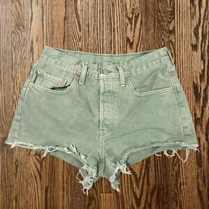 Green levis denim shorts denim